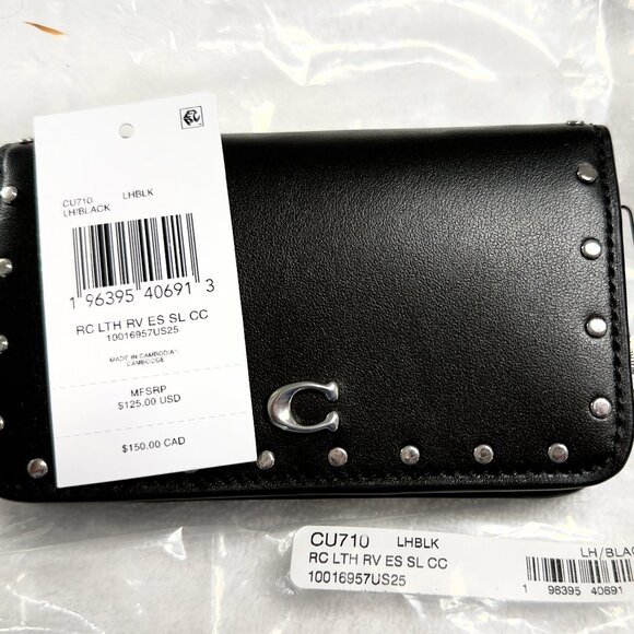 COACH Essential Slim Card case with rivets - Picture 1 of 7